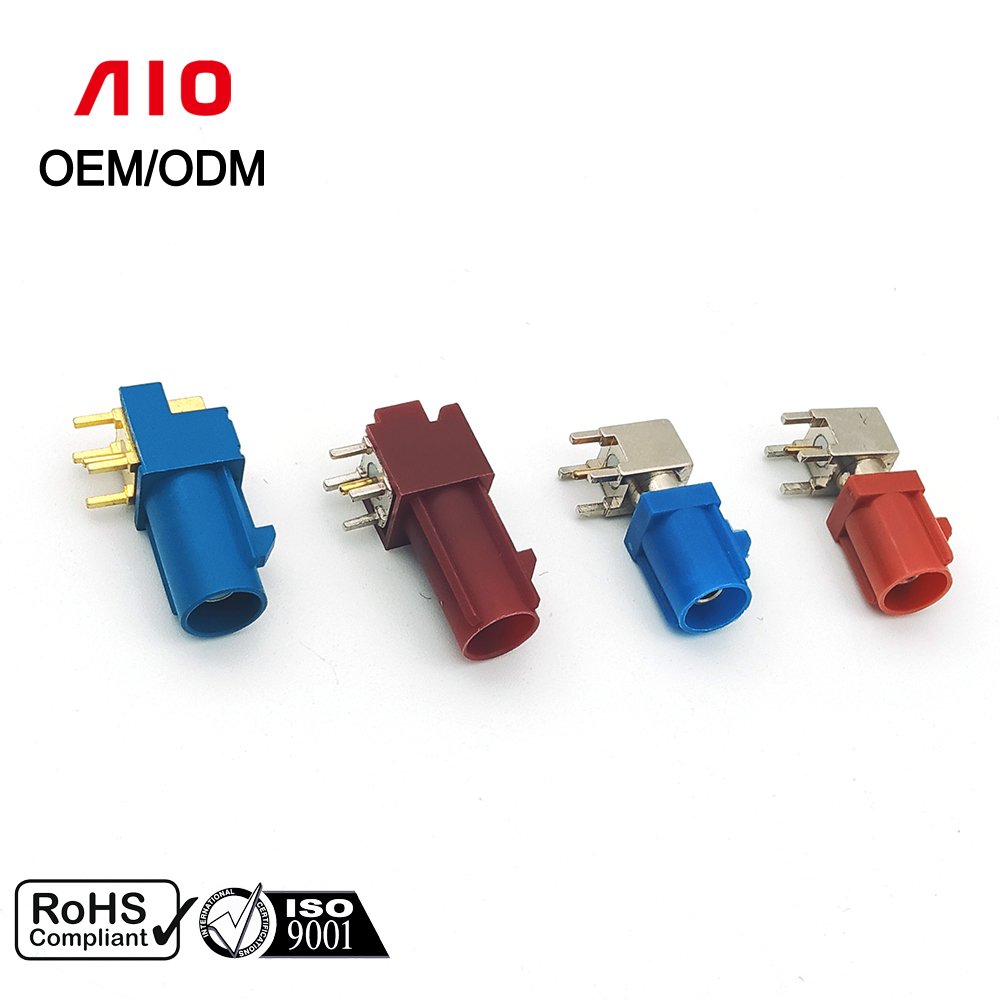 Car FM Antenna Connector Male Right Angle Fakra PCB Plug Connector Dual Plug Straight PCB Board Fakra Connector