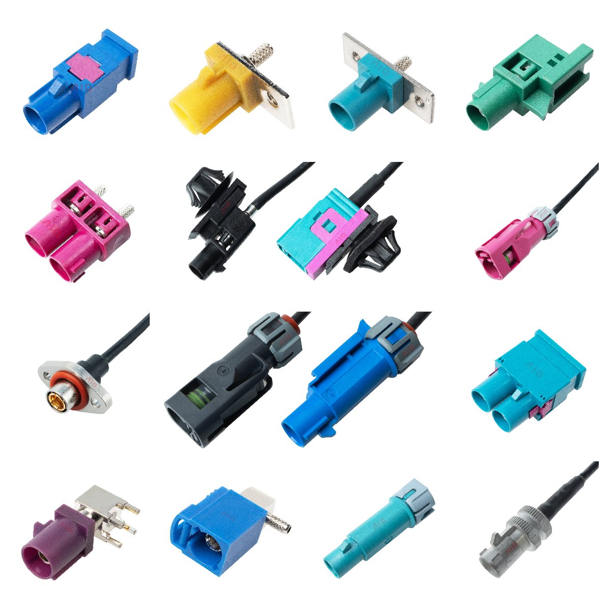 Car FM Antenna Connector Male Right Angle Fakra PCB Plug Connector Dual Plug Straight PCB Board Fakra Connector