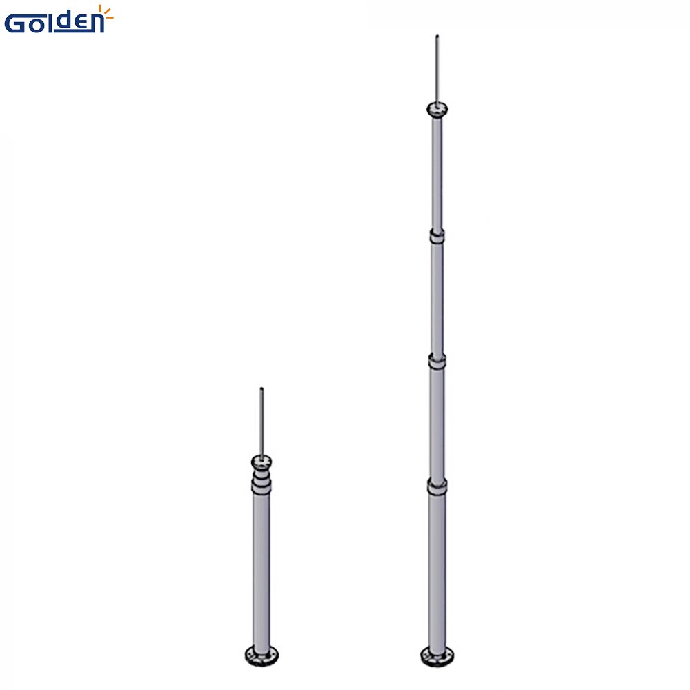 3M 8M 10M 15M 20M Pneumatic Telescopic Pole Load 3KG to 300KG Pneumatic Telescopic Antenna Mast For Quick Deployments