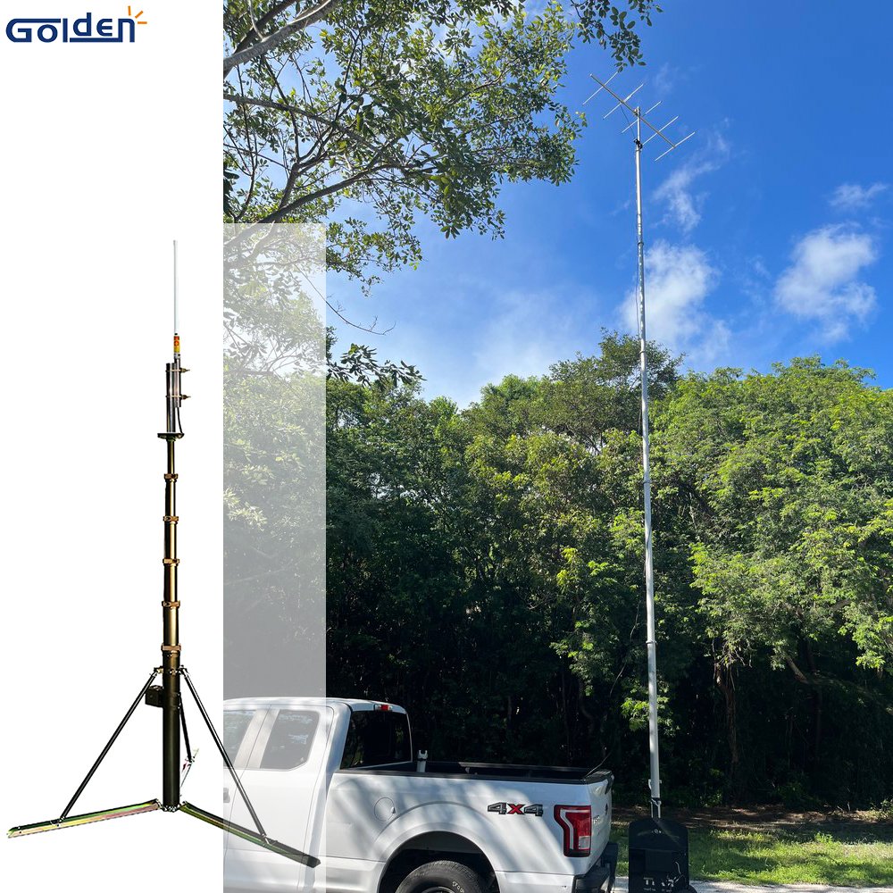 3M 8M 10M 15M 20M Pneumatic Telescopic Pole Load 3KG to 300KG Pneumatic Telescopic Antenna Mast For Quick Deployments