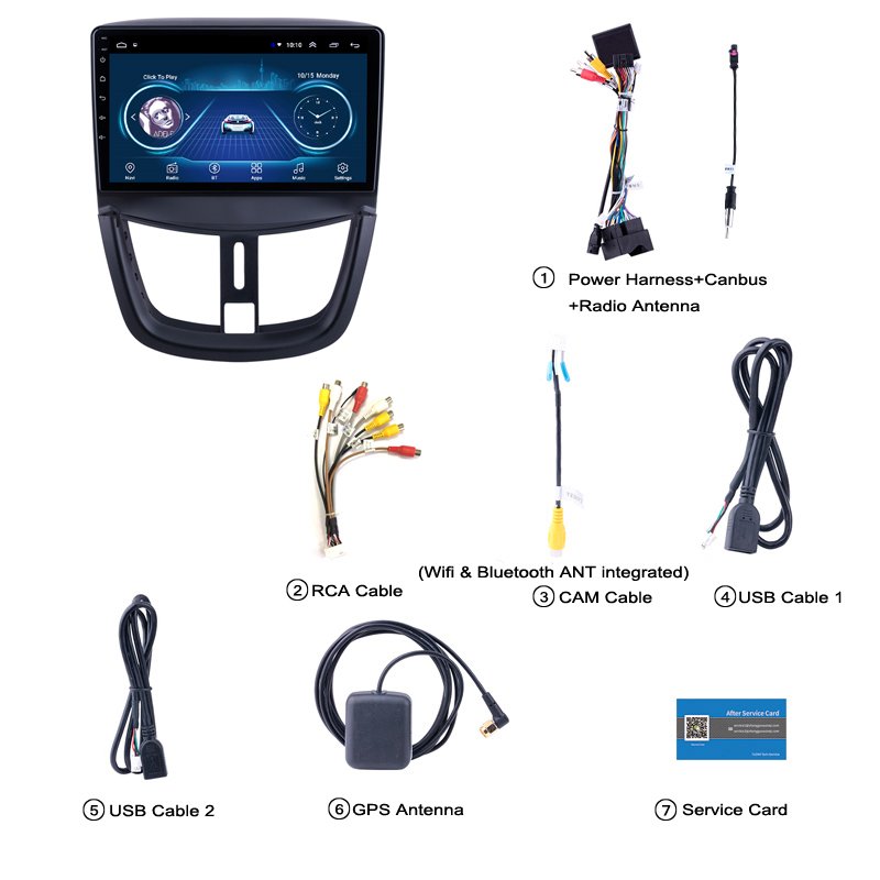 9 Inch Android 10 Gps Navigation for Peugeot 206+ Plus 207 2006-2012 Radio DVD Player(1c5ab694)