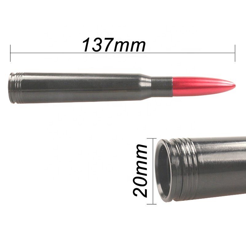 50 Cal Aluminum Vehicle Shaped Billet Mirror Polishing Chrome Metal Engraved Truck Bullet Antenna Custom For Car F-150