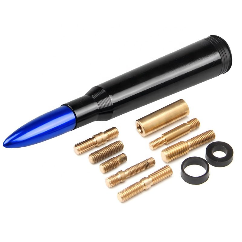 50 Cal Aluminum Vehicle Shaped Billet Mirror Polishing Chrome Metal Engraved Truck Bullet Antenna Custom For Car F-150
