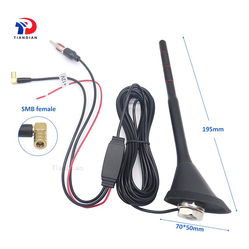 Communication Wireless Outdoor Omni 18dBi Roof Screw Mounting SMB Radio FM AM Car Antenna GPS with Plum Head