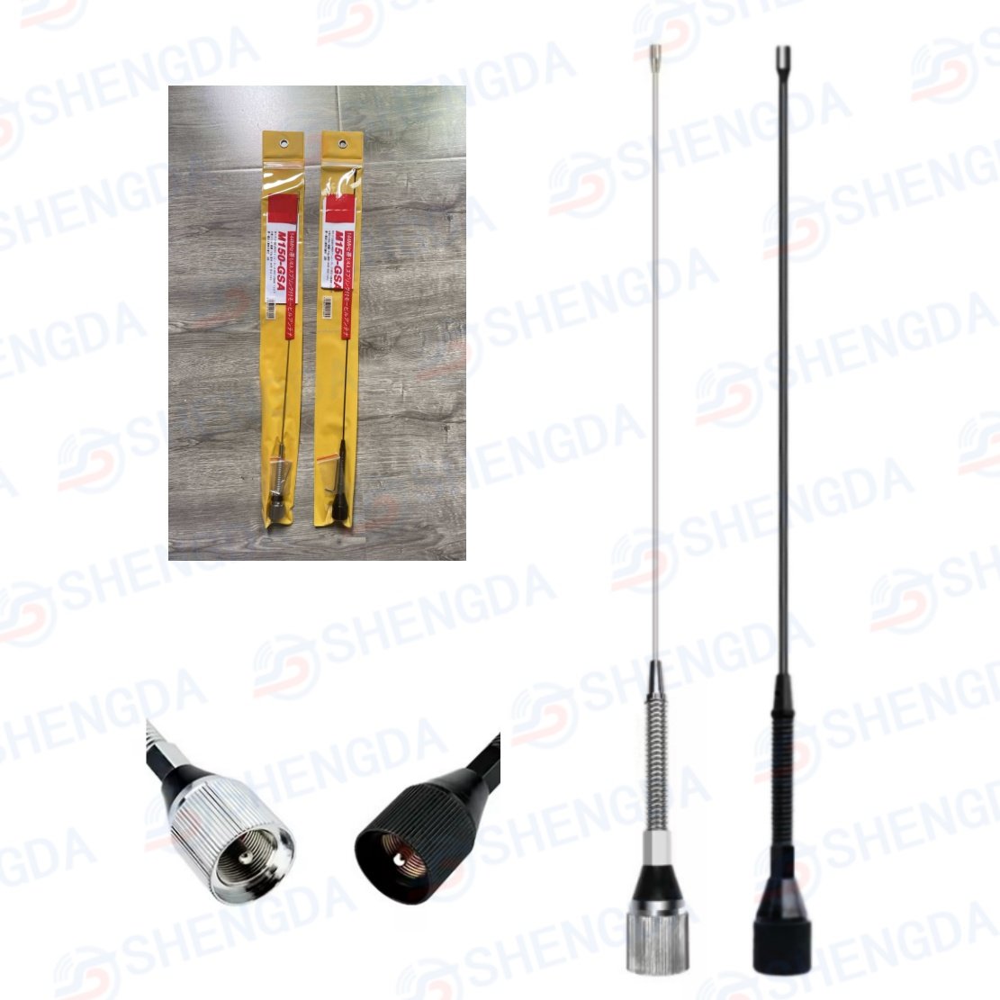 M150-GSA VHF Cutting type car radio antenna M150 136-174MHz Flexible spring Mobile Antenna with PL259 Connector