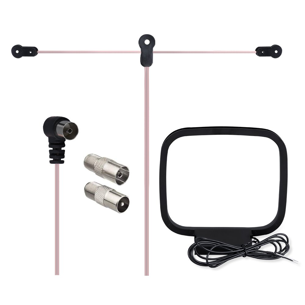 Universal 75 Ohm FM AM Radio Antenna Radio HiFi AV FM Antenna for Indoor Stereo Receiver