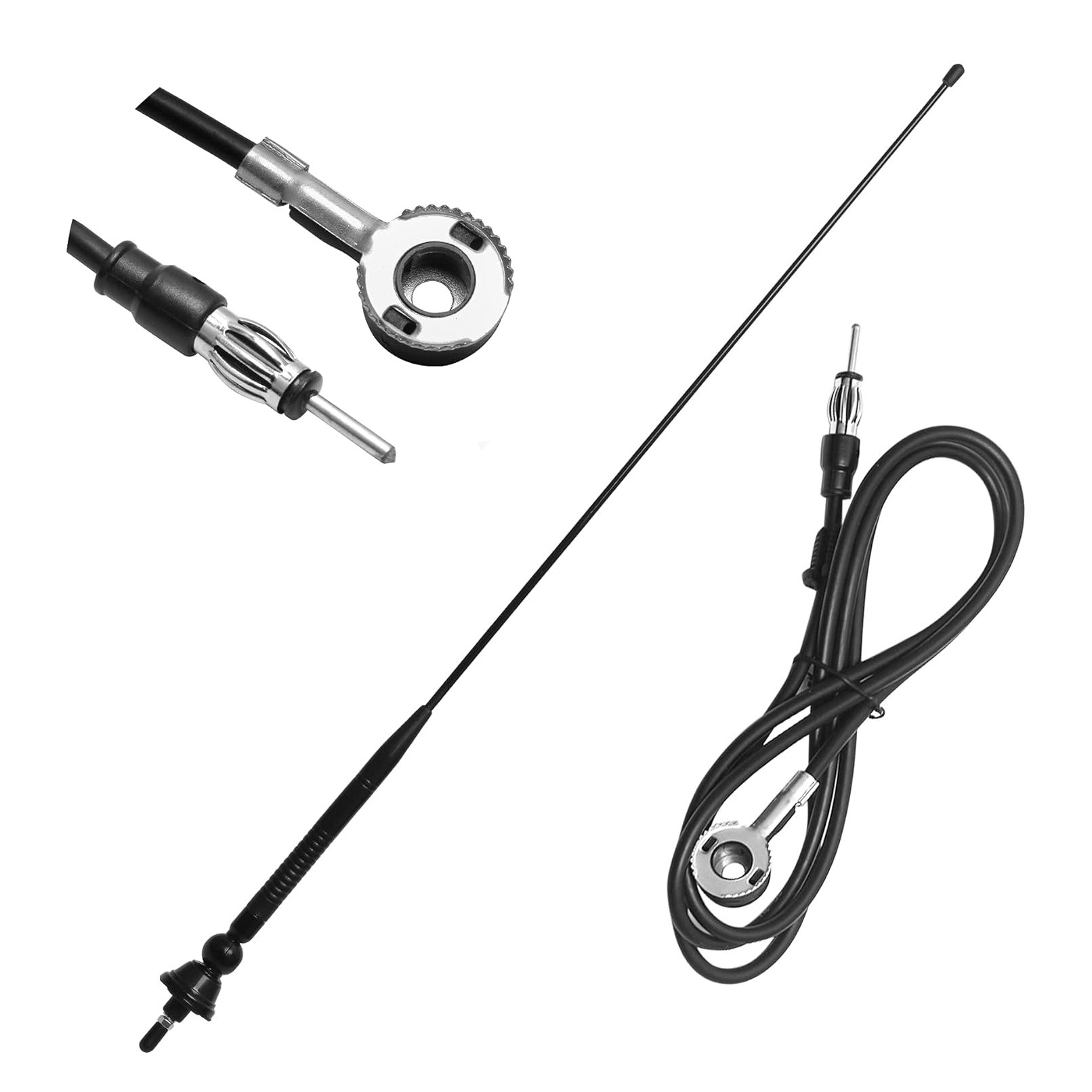 Universal Car Stereo Antenna Mount Base Radio AM/FM Amplified Signal Aerial Flexible Boat Mast Truck Excavator Antenna GNSS