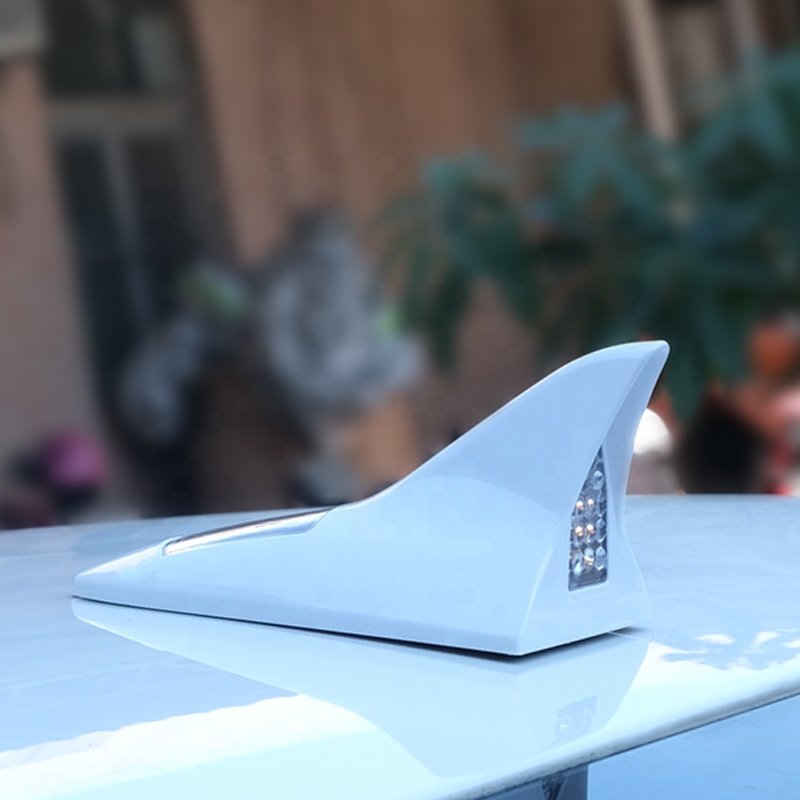 Solar Powered Car Shark Fin Antenna Led Light Vehicle Decoration Warning Flash Strobe Tail Light D01B Automotive Accessories