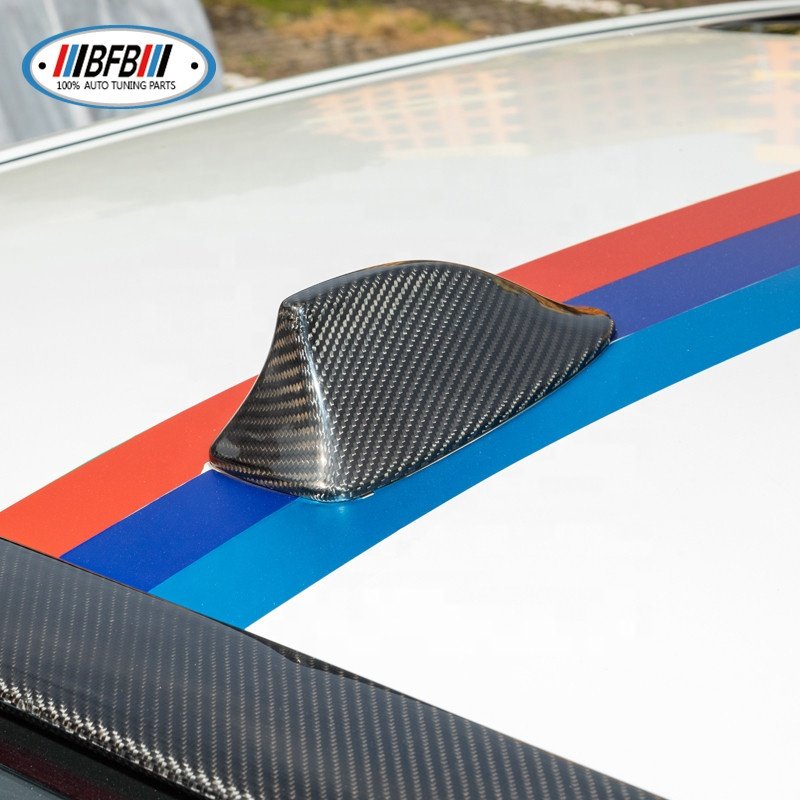 Real Dry Carbon Fiber Car Shark Fin Roof Antenna Sticker for BMW 5 Series F10 2012-2016