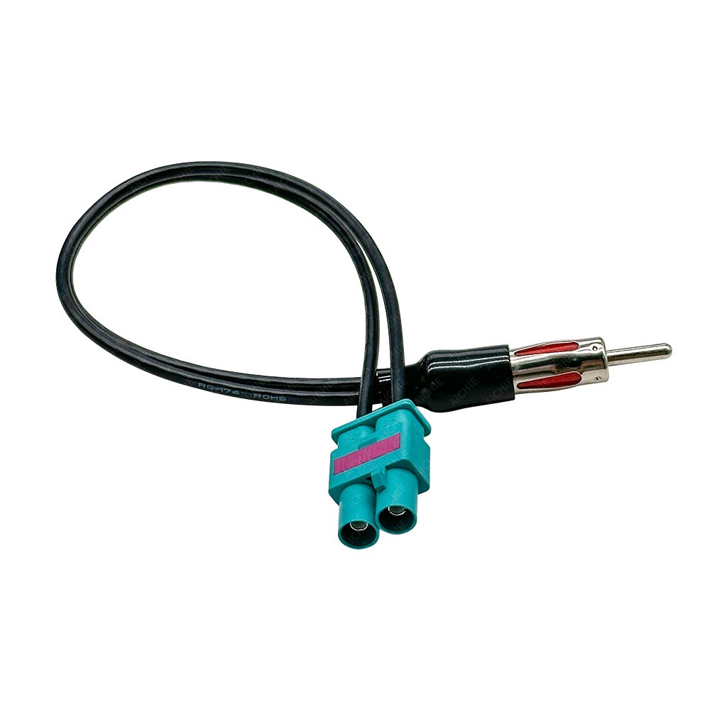 Double Fakra (Z) Radio Antennas Adapter DIN ISO Male for Audi VW Seat Volvo
