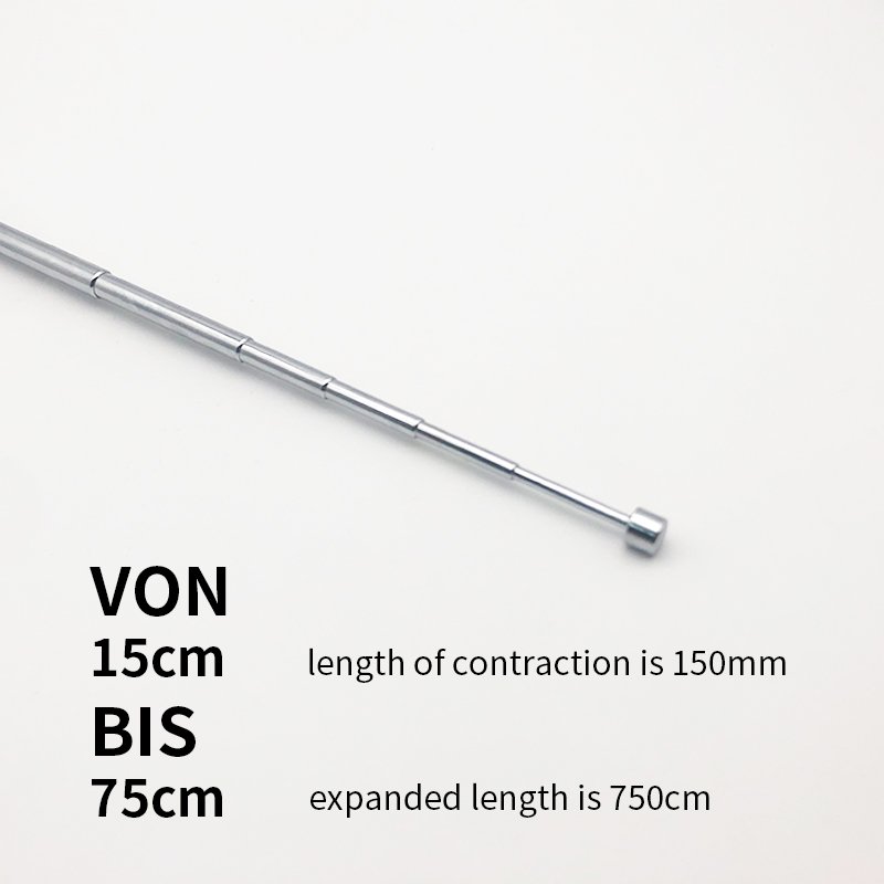 Universal Telescopic Rod Radio FM/AM Antenna Made of Stainless Steel 180 Degrees Bend Can Rotate 360 Degrees