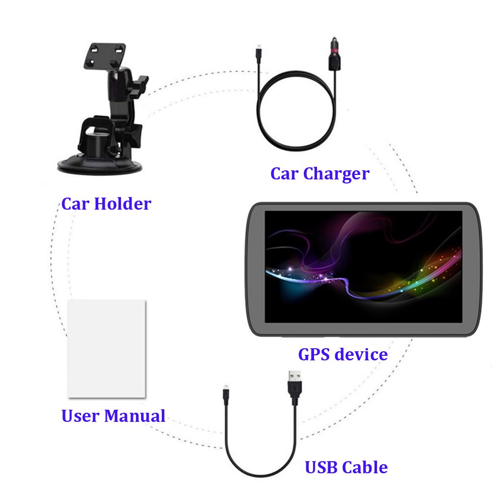 Unique 9 Inch Truck Navigation GPS Android 6.0 System 800*480 Resolution 1G RAM 16GB ROM Dedicated Trucks Lorry HGV Caravan