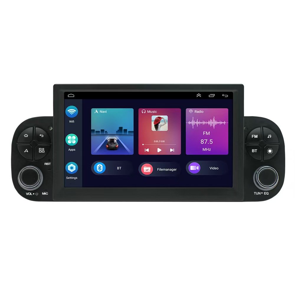 Hot Selling 2013-2020 7" IPS Touchscreen with Carplay Android Auto, 4+64GB Android 13 GPS Navigation for Fiat Panda Radio