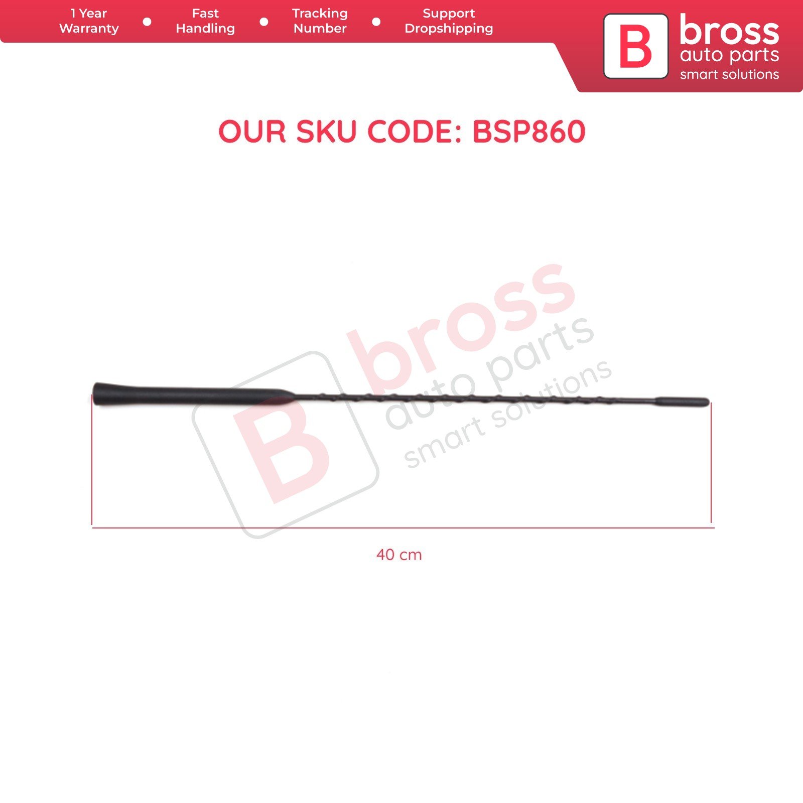 BSP860 Roof Aerial Mast AM FM Radio Antenna Rod CT4Z18813A for Lincoln Mercury 40 cm Bross Auto Parts Made in Turkey