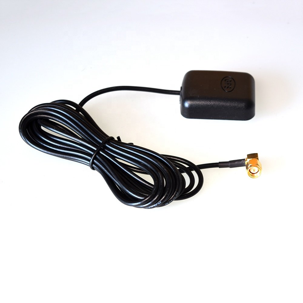 Right Angle SMA Male Plug GPS/GLONASS Active Antenna Aerial Connector Cable for Car GPS Navigation System