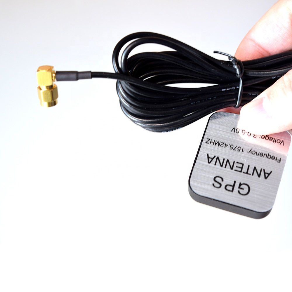 Right Angle SMA Male Plug GPS/GLONASS Active Antenna Aerial Connector Cable for Car GPS Navigation System