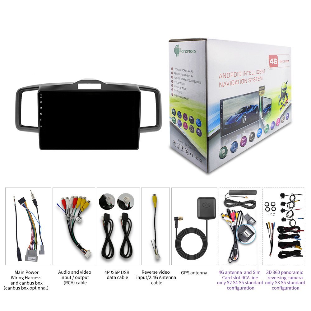Car Stereo Radio Frame for Honda Freed 2008-2013 with Wiring Harness RCA Cables Parts