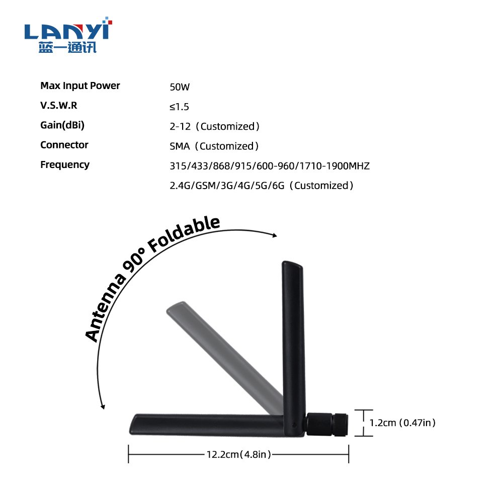 5dBi 2G 3G 4G 5G Foldable Omnidirectional External Duck Rubber Antenna