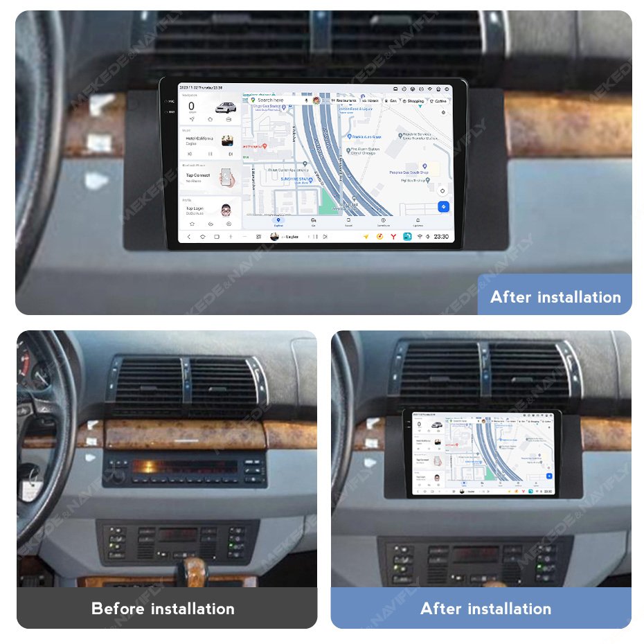 MEKEDE DUDU7 Car Video Car-play 7870 2k QLED Touch Screen Android for BMW X5 1999-2006 360 Panoramic Camera