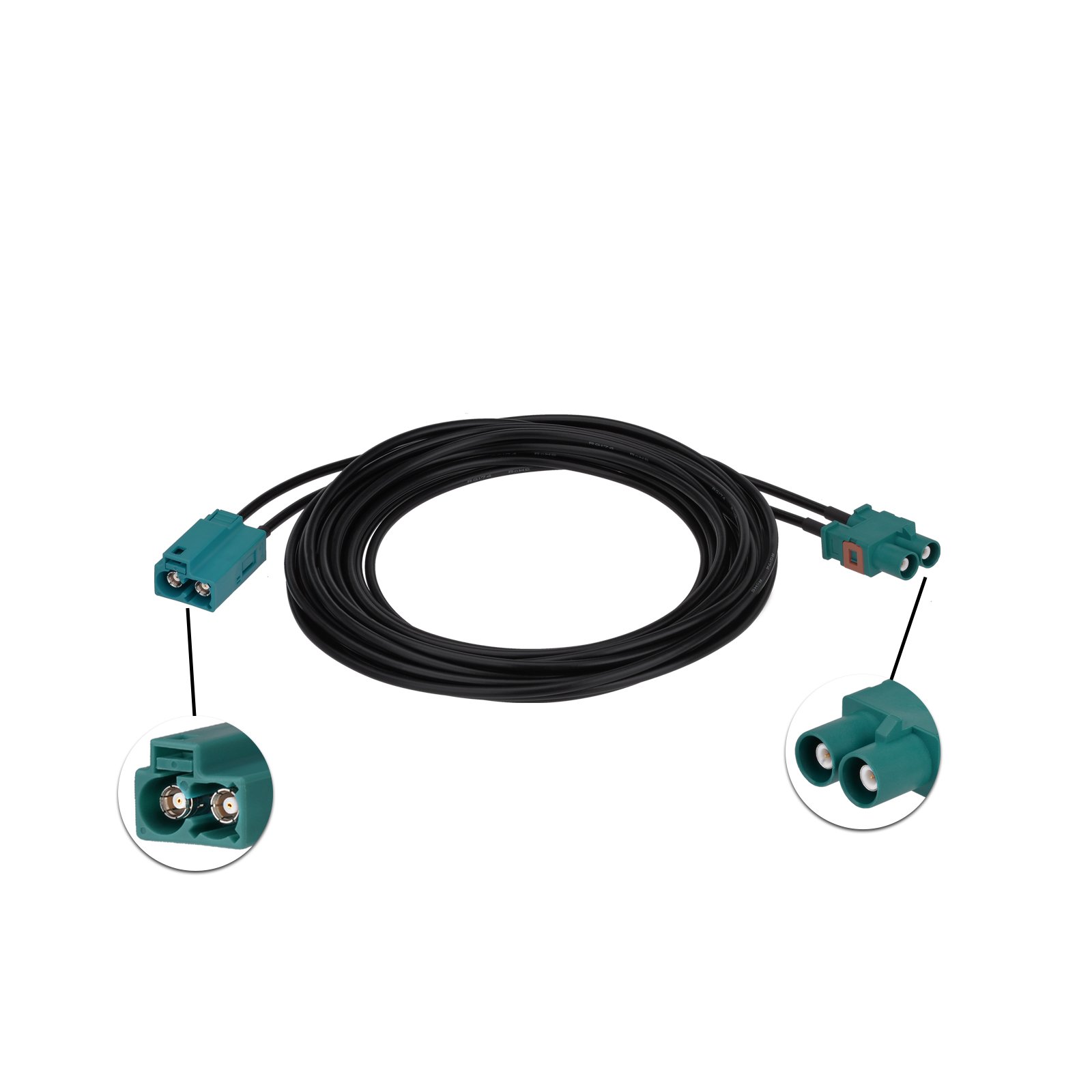 Superbat Car Antenna Splitter Car Stereo Radio Antenna Adapter Cable Fakra double Z Female to Male Cable 250cm