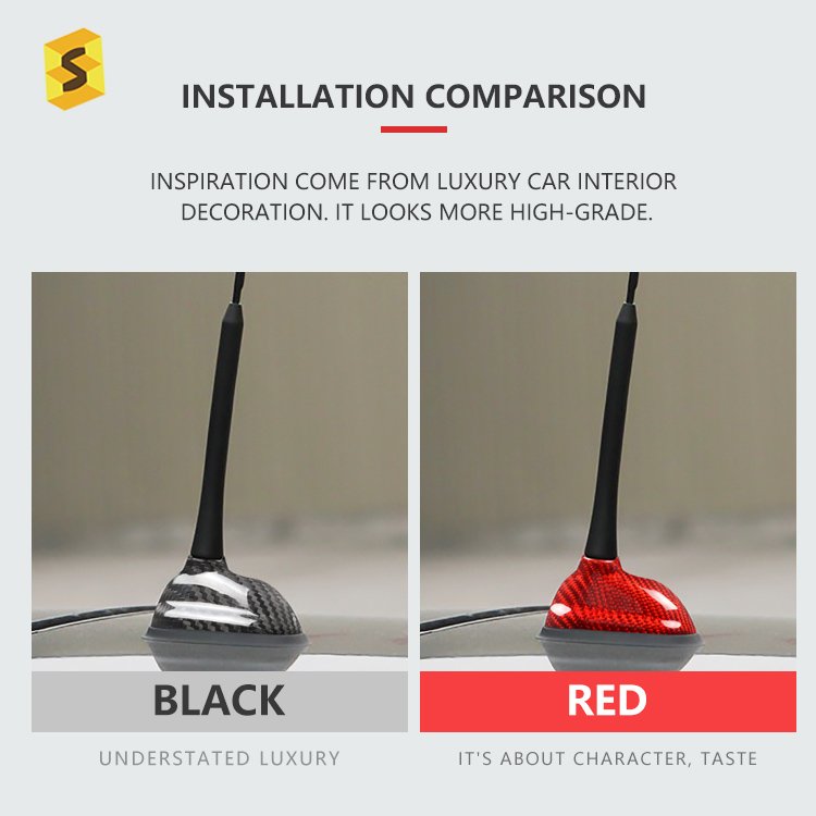 ES W-MINI-209 R Series Real Carbon Fiber Car R55 R56 Aerial for MINI COOPER 2006-2014