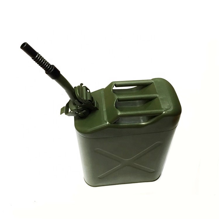 JOP4X4 20 Litre Petrol Tank Metal Fuel Tank with Fixed Holder Durable Green Army Style Petrol Tank for Motorcycles and Cars