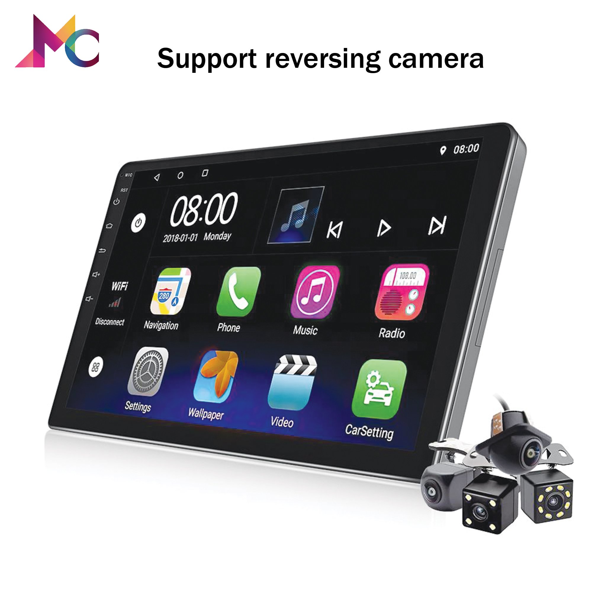 9 & 10" Car Android Mp5 1+32G Double Retro Touch Screen Joying Player Nitro Control Tape 2 Din 2din Mp3 Usb Antenna Car Radio
