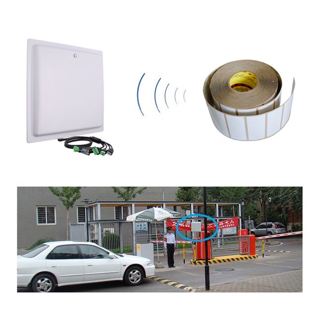 12dbi Built-in Antenna Long Range UHF RFID Tag Reader Automatic Open Gate System for Cars Parking Management