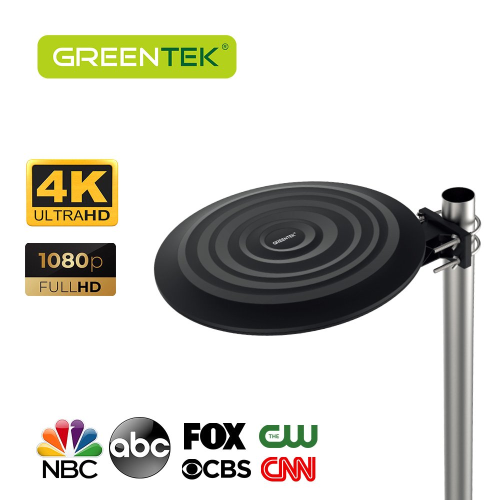 GREENTEK TV Antenna Amplified HD Digital TV Antenna with 200 Miles Range Signal Indoor Outdoor Dual Use