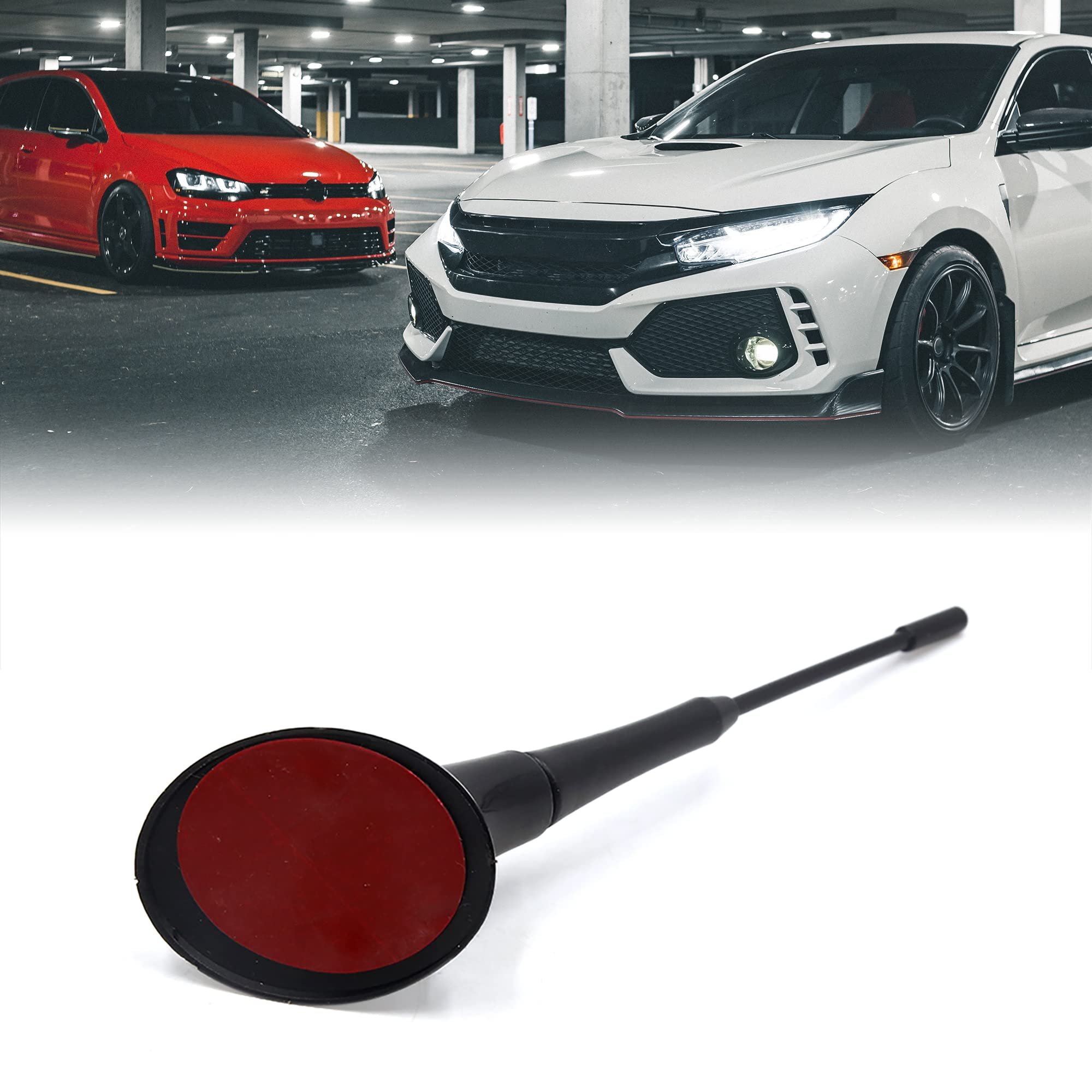 Car Accessories Decorative Car Short Antenna Decorative Exterior Roof Antenna Universal Self-Adhesive Oval Base Antenna Aerial