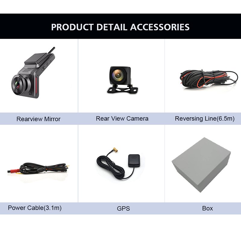 Dual Lens 2 Inch Mini Hidden HD 1080P Smart Car Black Box with Remote Monitor