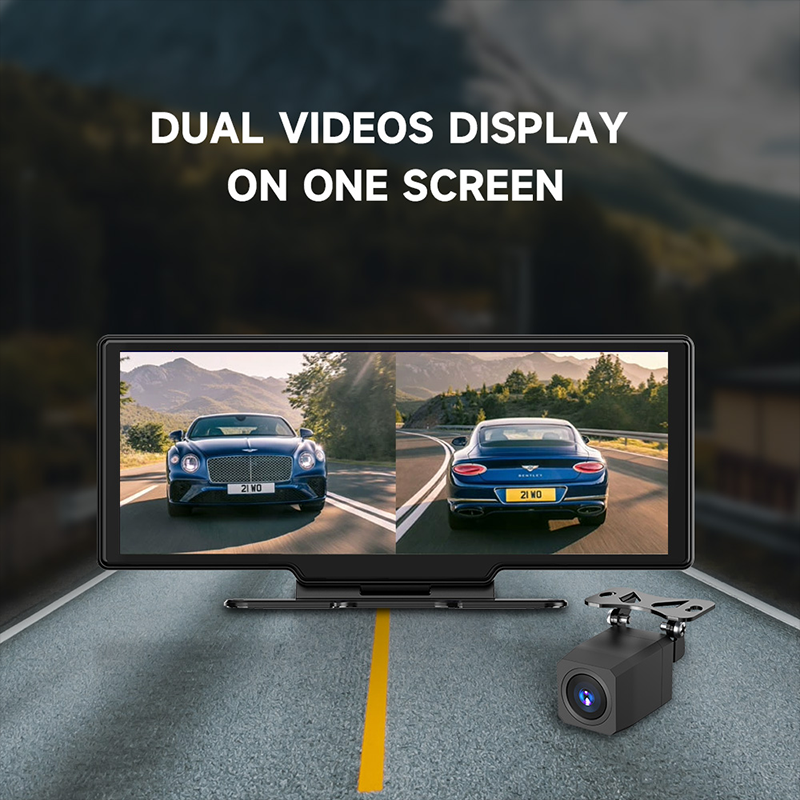 A10 10" 4.0 BT BLE FHD 1080P Auto Mirror Video Recording UI Dash Cam 4G Android Live Streaming FM CarPlay DVR With Sim Card