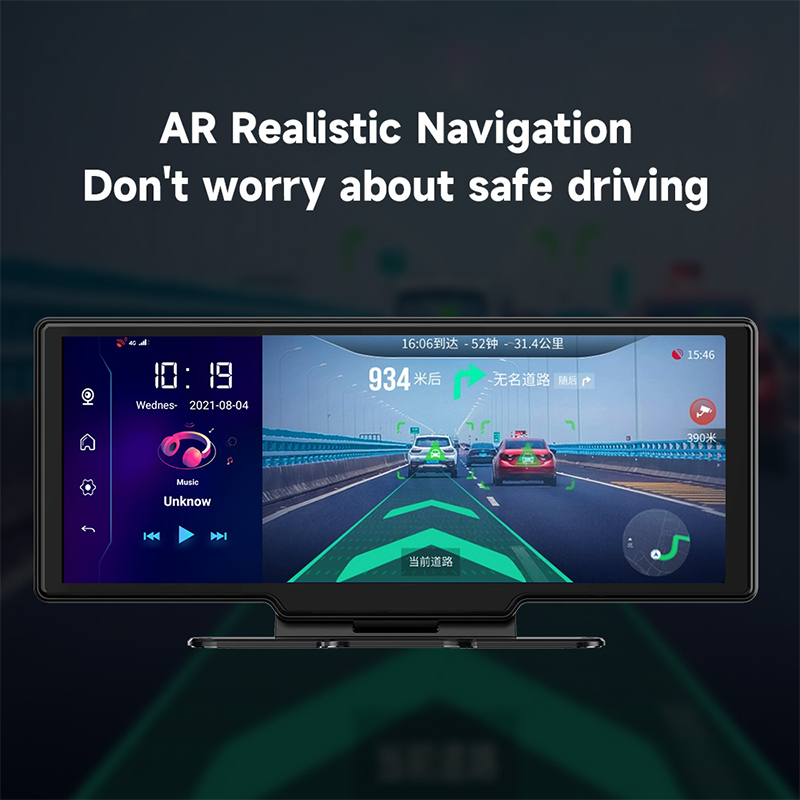 A10 10" 4.0 BT BLE FHD 1080P Auto Mirror Video Recording UI Dash Cam 4G Android Live Streaming FM CarPlay DVR With Sim Card