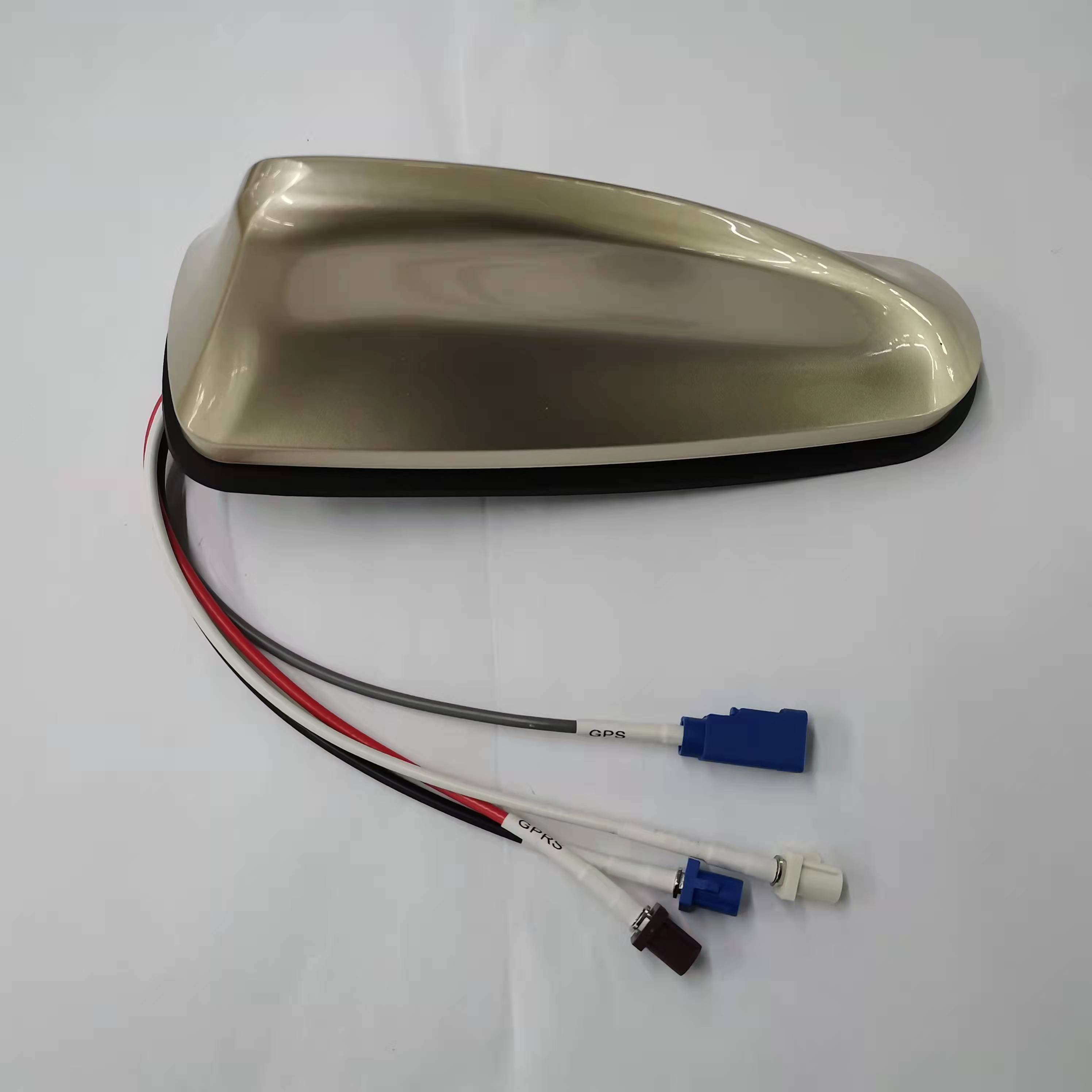 Auto Parts Glossy Gloden Car Shark Fin Antenna Waterproof AM/FM Radio GPS/BD/GPRS Auto Antenna
