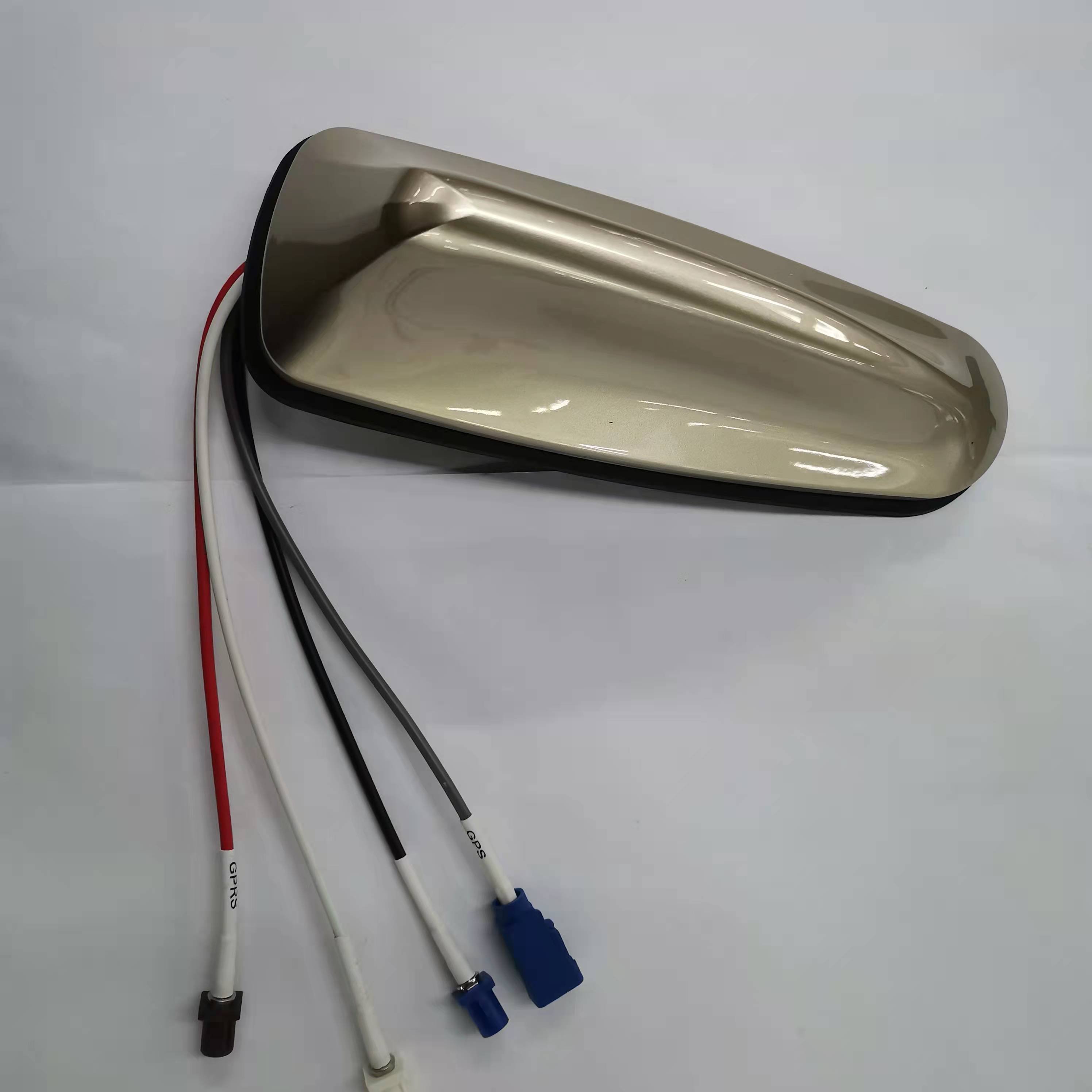 Auto Parts Glossy Gloden Car Shark Fin Antenna Waterproof AM/FM Radio GPS/BD/GPRS Auto Antenna