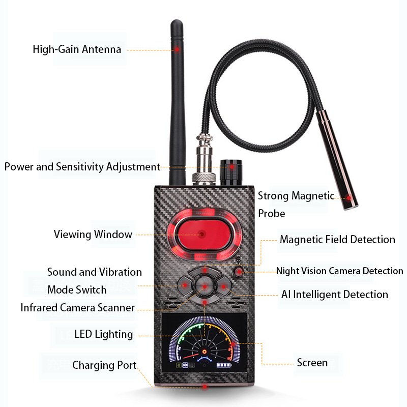 K99 Anti-Eavesdropping Detector Electronic Instrument for Tracking With Locator Camera Detection for Hotels Cars