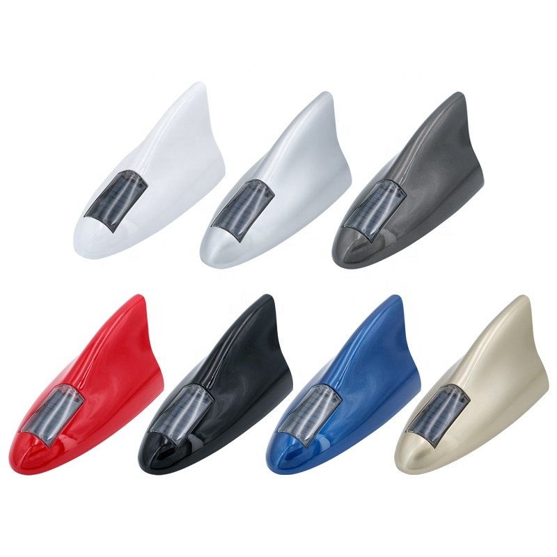 New Solar Magnetic Car Antenna Shark Fin Roof Tail Flashing LED Car Warning Lights Remote Control Vehicle Accessories D10B