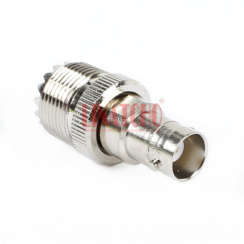 RF 50Ohm Walkie Talkie Jack Car Radio Antenna Straight BNC Female to SO239 UHF Female Connector