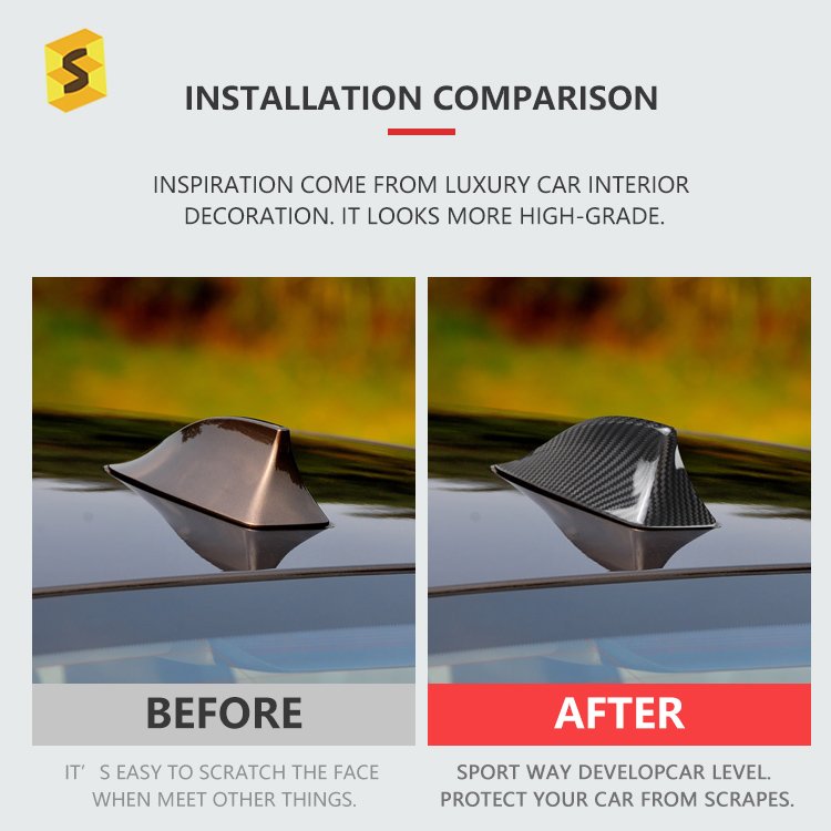 ES Car Exterior Accessories Roof Shark Fin Carbon Fiber Antenna for BMW F10 F18 F01 F02 F04