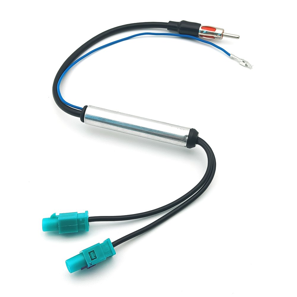 Fakra Z to DIN Car Radio Antenna AM/FM Signal Amplifier Cable for Volkswagen Passat Beetle