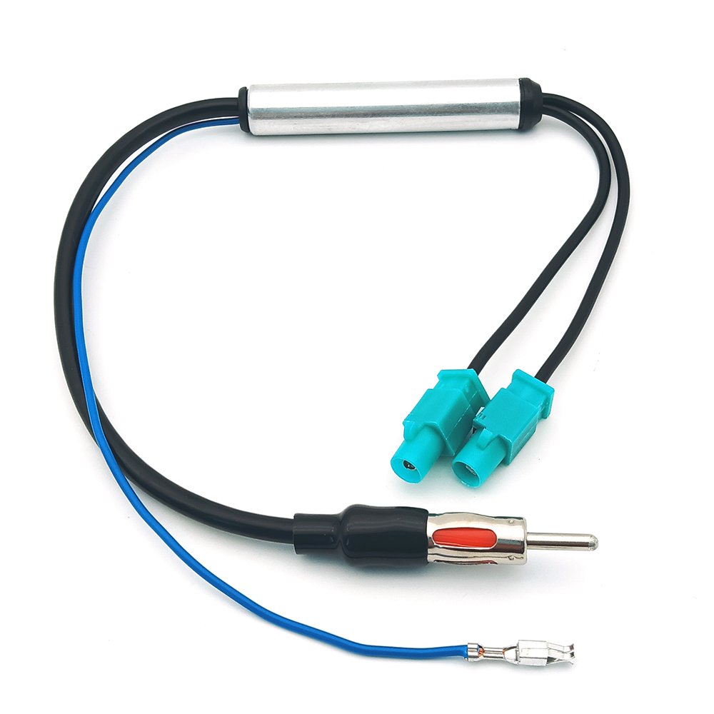 Fakra Z to DIN Car Radio Antenna AM/FM Signal Amplifier Cable for Volkswagen Passat Beetle