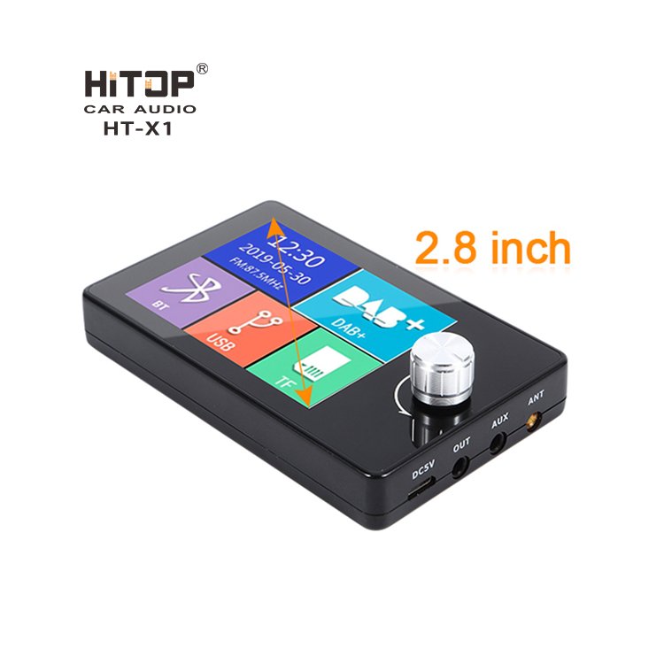 HT-X1 2.8 Inches LCD Screen USB Stereo Music AUX Blue Tooth Antenna FM Transmitter DAB / DAB+ Car Receiver
