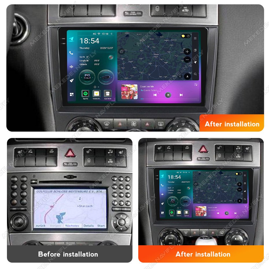 MEKEDE M7 M6 Android Car Dvd Stereo Player GPS Navigation System for Benz Benz C-CLASS 2004-2011 W203 QLED Screen 360 Camera