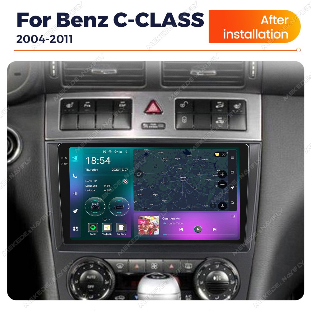 MEKEDE M7 M6 Android Car Dvd Stereo Player GPS Navigation System for Benz Benz C-CLASS 2004-2011 W203 QLED Screen 360 Camera