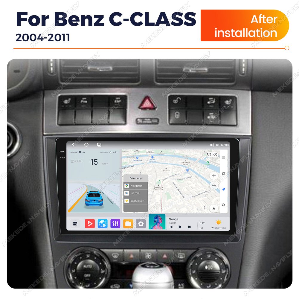 MEKEDE M7 M6 Android Car Dvd Stereo Player GPS Navigation System for Benz Benz C-CLASS 2004-2011 W203 QLED Screen 360 Camera