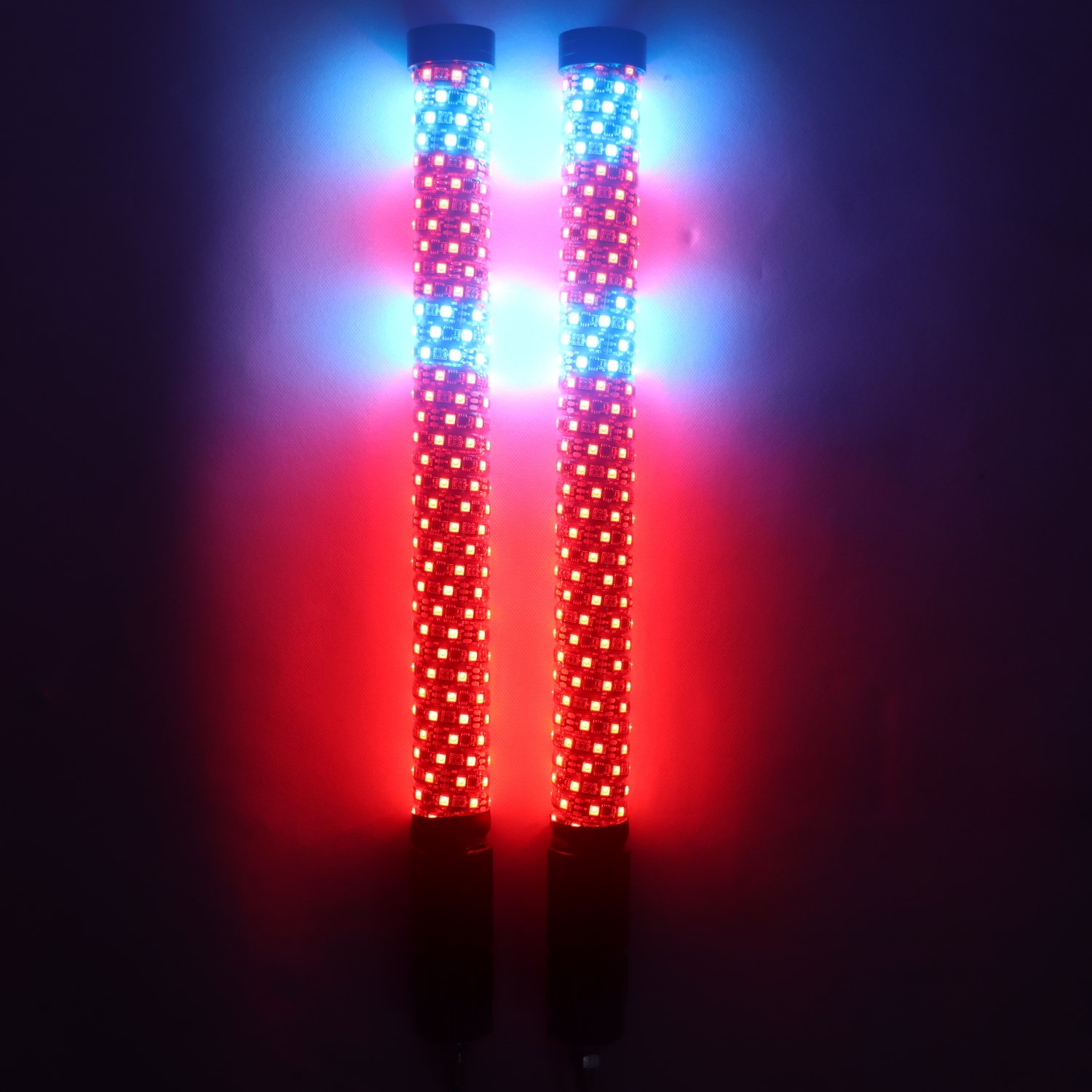 2FT Fat Whip Spiral LED Lights Antenna RGB Chasing Fat LED Whip Lights for RZR UTV ATV Can Am Polaris