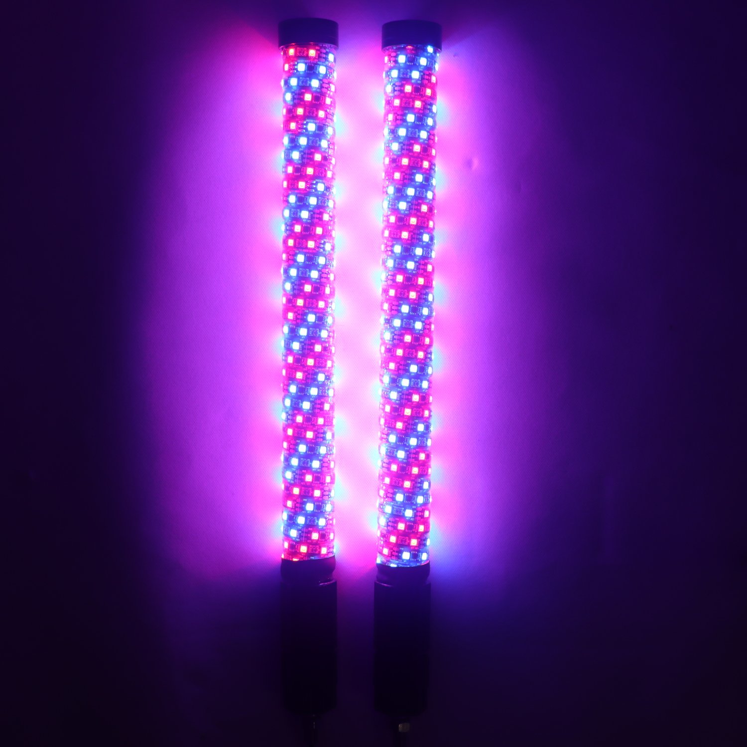 2FT Fat Whip Spiral LED Lights Antenna RGB Chasing Fat LED Whip Lights for RZR UTV ATV Can Am Polaris