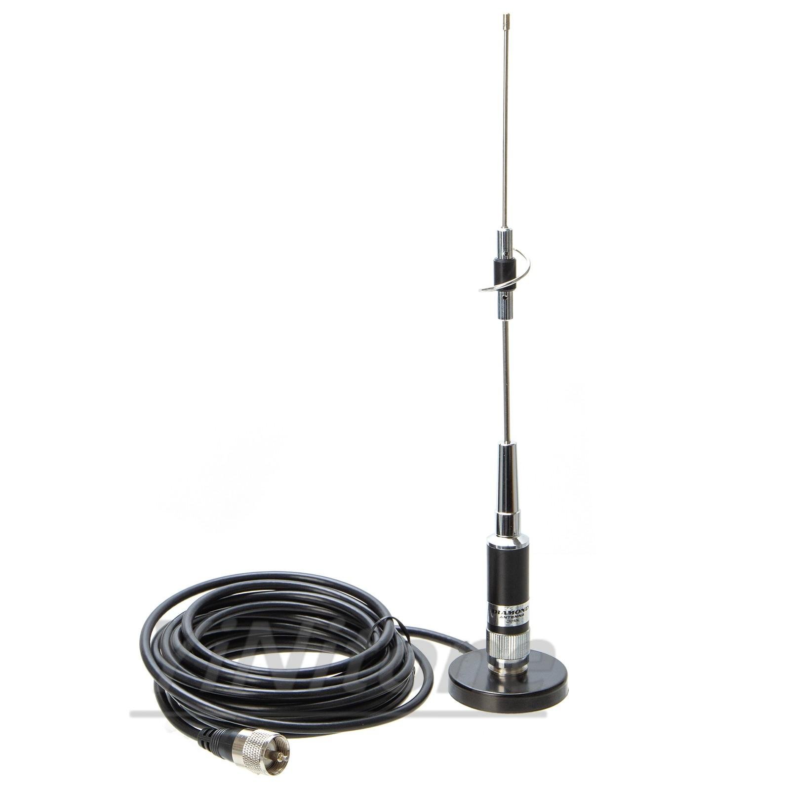 CR-77 Wide Band Antenna Set with PL259 5M UHF Male Car Mobile Antenna Coax Cable MB60 MINI Magnetic Base for Ham Walkie Talkie