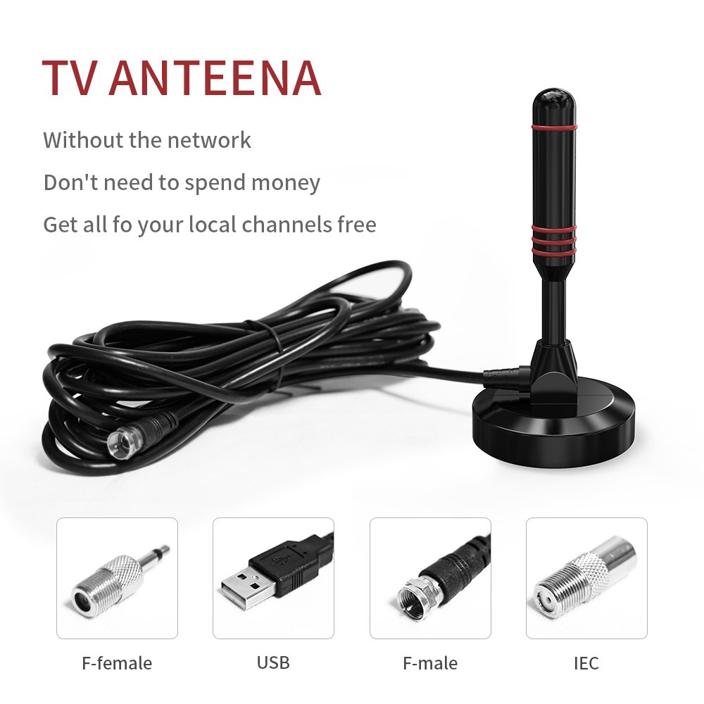 360 Degree Reception & Strong Magnetic Base Digital HDTV Antenna Car Satellite Tv Antenna with Amplifier Outdoor