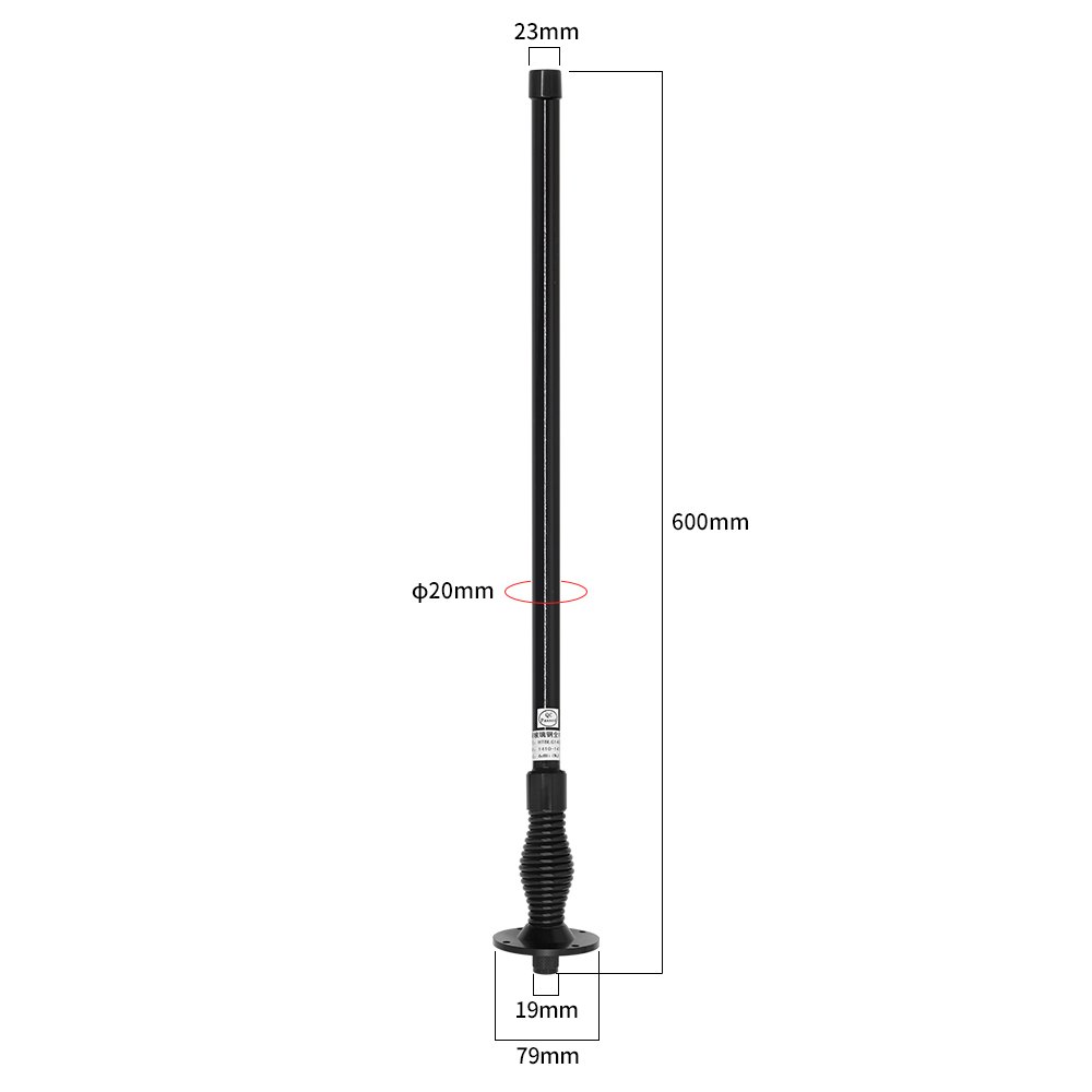 4x4 Off Road Antenna UHF V/U 1.4G Fiberglass Whip Car Antenna 60cm With 5.5mm Heavy Duty Spring